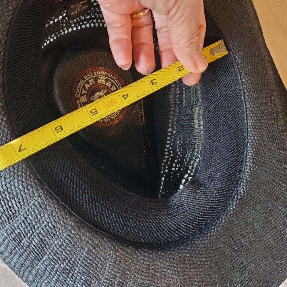 O'Ryan Hat Company Black Straw Cowboy Hat Heart Concho Rhinestone small